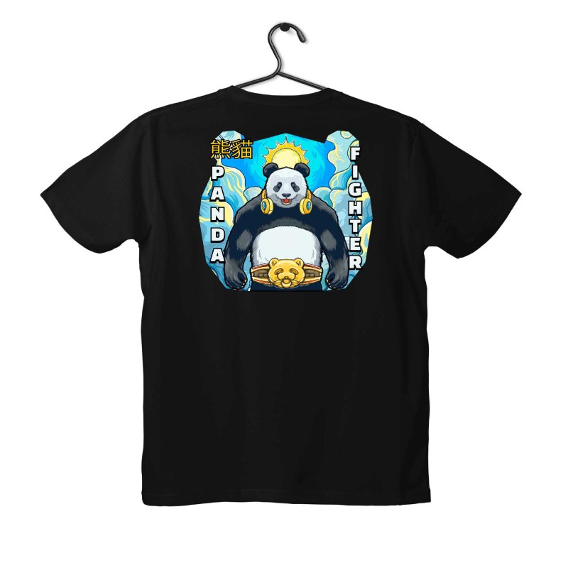 T-shirt Unisex Black Με Σταμπα Panda head