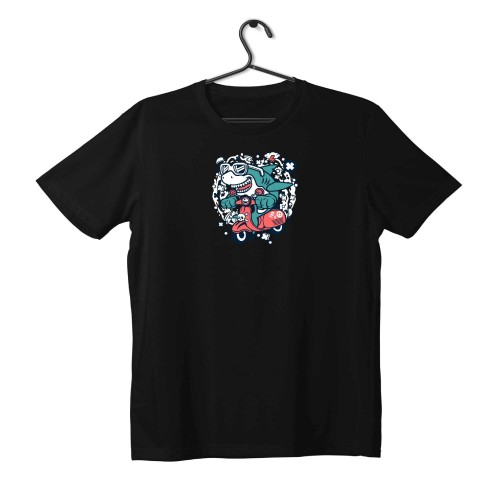 T-shirt Unisex Black Με Σταμπα Cool shark