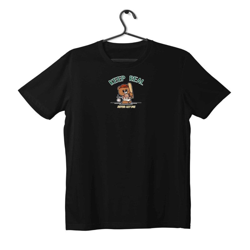T-shirt Unisex Black Με Σταμπα Keep real