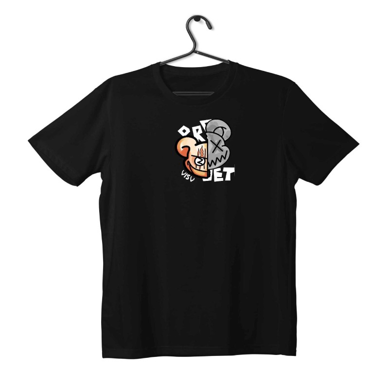 T-shirt Unisex Black Με Σταμπα Visv jet