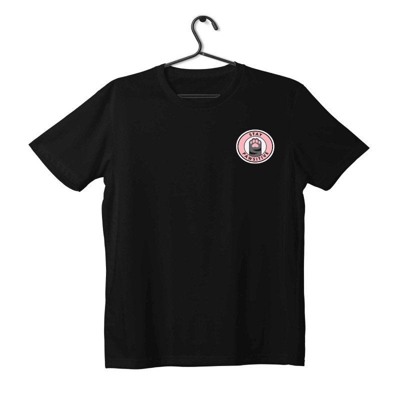 T-shirt Unisex Black Με Σταμπα Stay Pawsitive