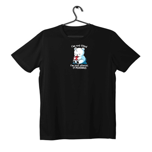 T-shirt Unisex Black Με Σταμπα I am not tired