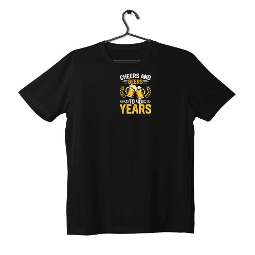T-shirt Unisex Black Με Σχέδιο Cheers And Beers
