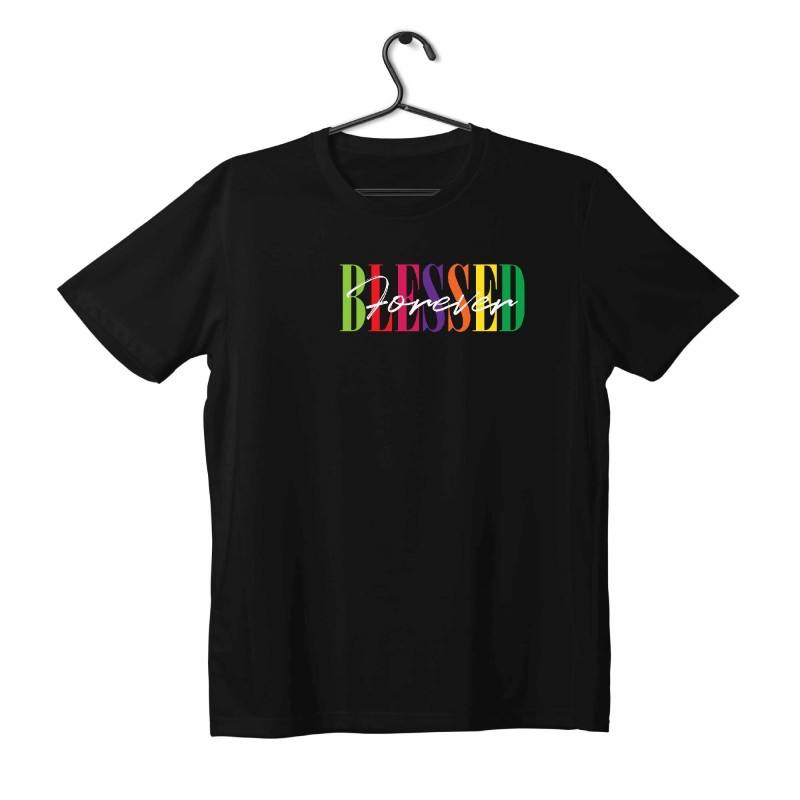 T-shirt Unisex Black Με Σχέδιο Blessed