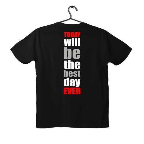 T-shirt Unisex Black Με Σχέδιο The Best Day ever