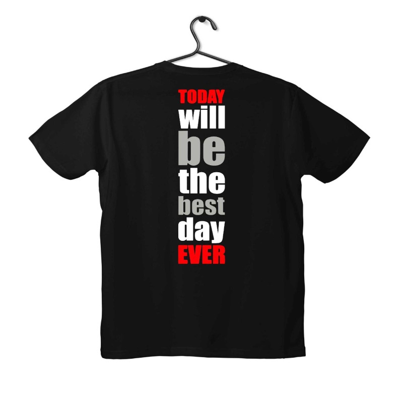 T-shirt Unisex Black Με Σχέδιο The Best Day ever