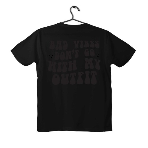 T-shirt Unisex Black Με Σχέδιο Outfit