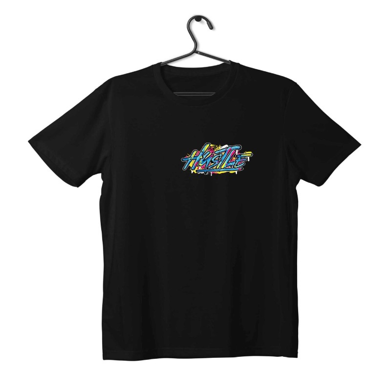 T-shirt Unisex Black Με Σχέδιο Hustle
