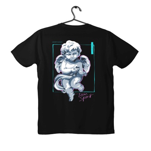 T-shirt Unisex Black Με Σχέδιο Teen spirit