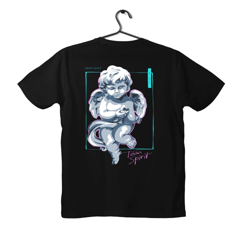 T-shirt Unisex Black Με Σχέδιο Teen spirit