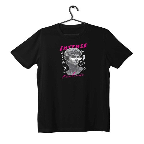 T-shirt Unisex Black Με Σχέδιο Intense