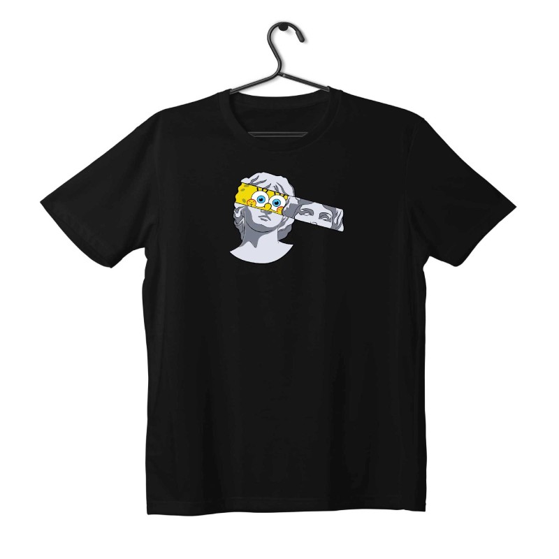 T-shirt Unisex Black Με Σχέδιο Sponge sculpture