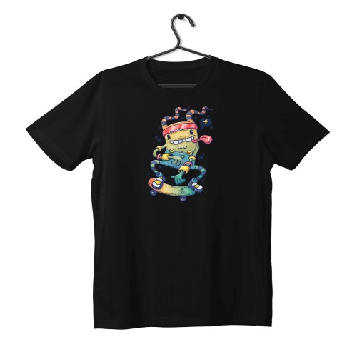 T-shirt Unisex Black Με Σχέδιο Lightning
