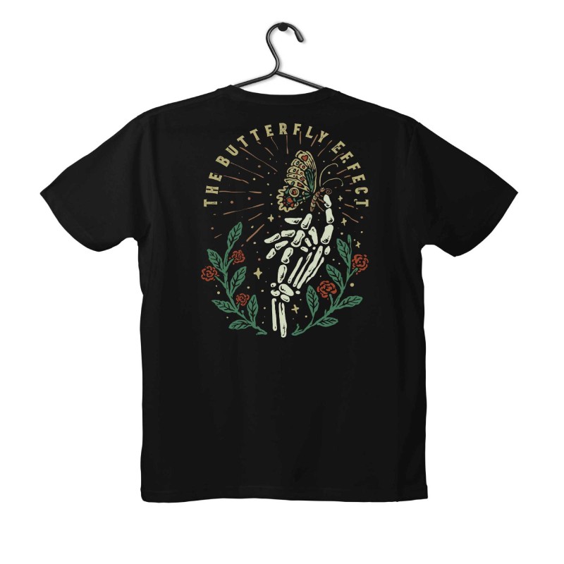 T-shirt Unisex Black Με Σχέδιο The butterfly efect