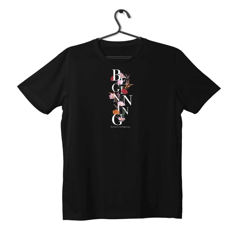 T-shirt Unisex Black Με Σχέδιο Beginning