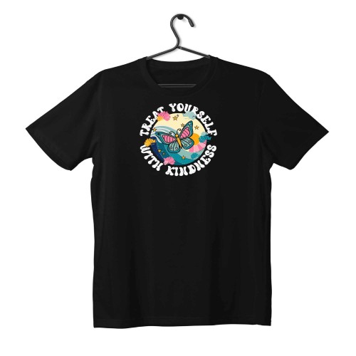 T-shirt Unisex Black Με Σχέδιο Tread yourself