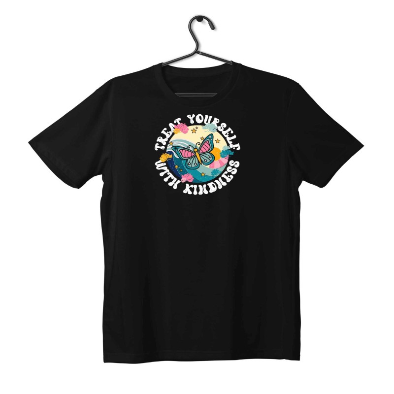 T-shirt Unisex Black Με Σχέδιο Tread yourself