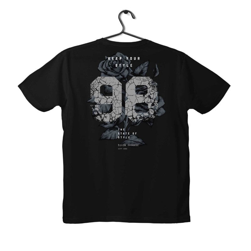 T-shirt Unisex Black Με Σχέδιο Keep your style
