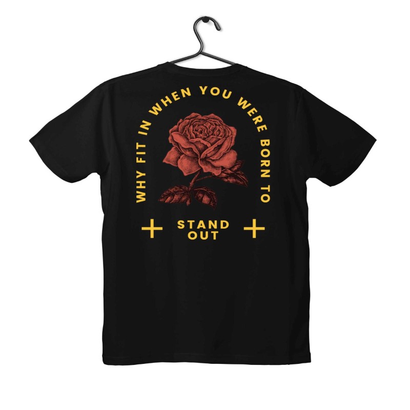 T-shirt Unisex Black Με Σχέδιο Stand out