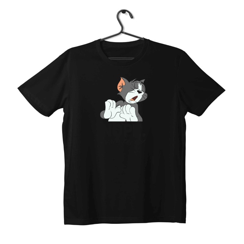T-shirt Unisex Black Με Σχέδιο Tom No