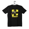 T-shirt Unisex Black Με Σχέδιο Of white