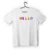 T-shirt Unisex White Με Σχέδιο Hello
