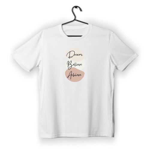 T-shirt Unisex White Με Σχέδιο Dream believe