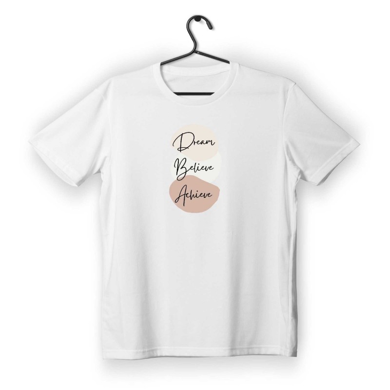 T-shirt Unisex White Με Σχέδιο Dream believe