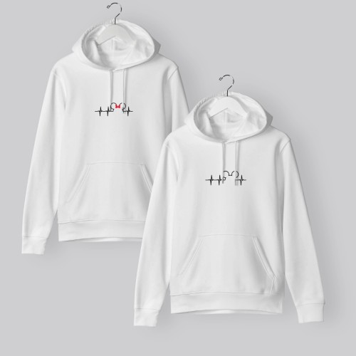 ΦΟΥΤΕΡ ΜΕ ΚΟΥΚΟΥΛΑ SNAKE WHITE MICKEY & MOUSE HEARTH (2τμχ)