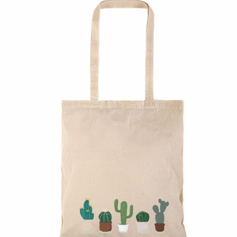 Τσάντα αγοράς ( NATURAL) με μακριά χερούλια CACTUSS