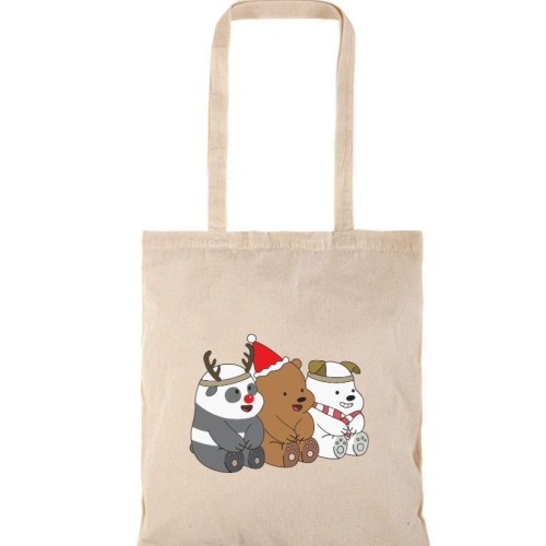 Τσάντα αγοράς ( NATURAL) με μακριά χερούλια  3 Bears