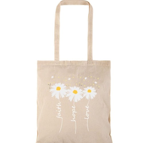 Τσάντα αγοράς ( NATURAL) με μακριά χερούλια DAISY 2