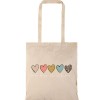 Τσάντα αγοράς ( NATURAL) με μακριά χερούλια HEARTS