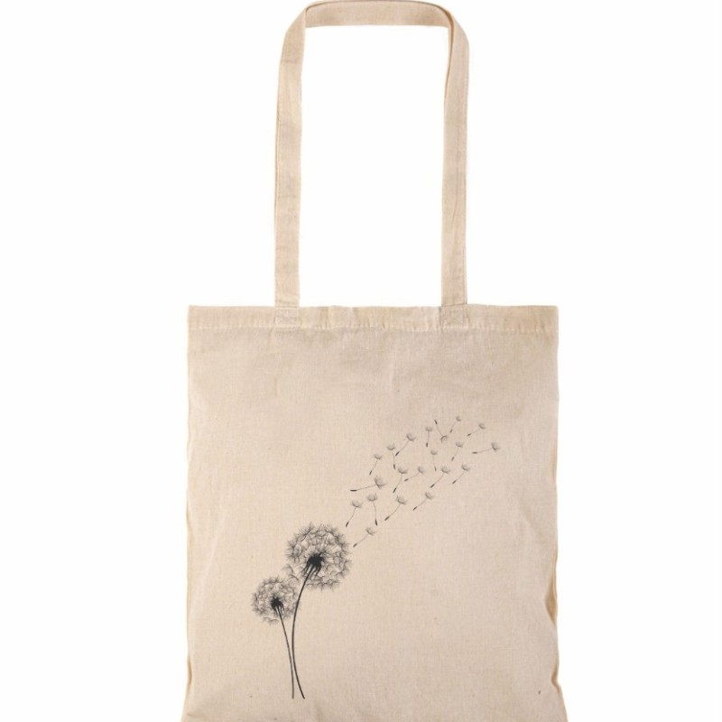 Τσάντα αγοράς ( NATURAL) με μακριά χερούλια DANDELIONS