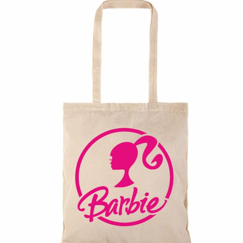 Τσάντα αγοράς ( NATURAL) με μακριά χερούλια BARBIE