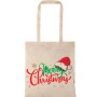 Τσάντα αγοράς ( NATURAL) με μακριά χερούλια  CHRISTMAS