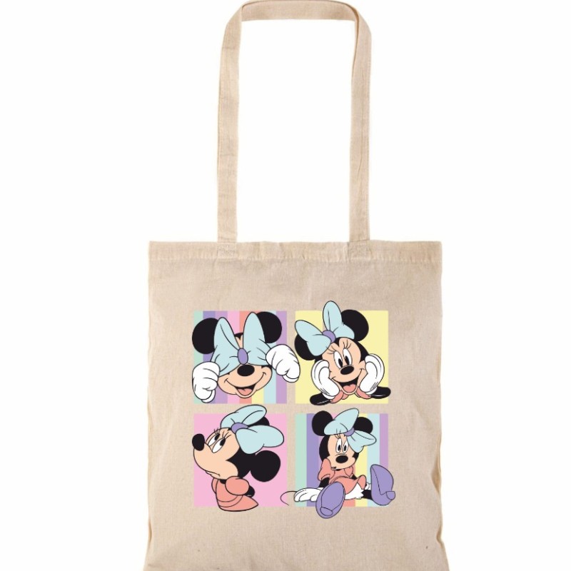 Τσάντα αγοράς ( NATURAL) με μακριά χερούλια MINNIE