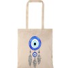 Τσάντα αγοράς ( NATURAL) με μακριά χερούλια EVIL EYE BEAD