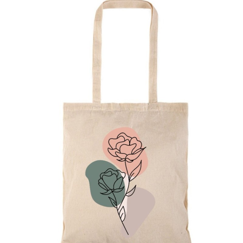 Τσάντα αγοράς ( NATURAL) με μακριά χερούλια ROSE