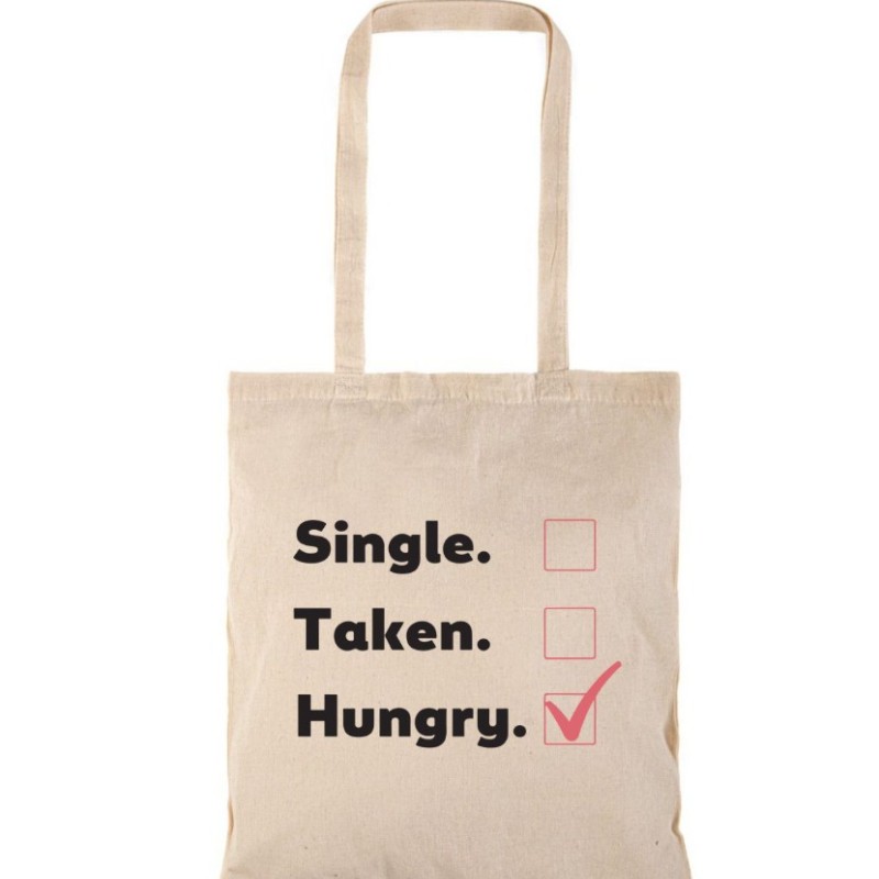 Τσάντα αγοράς ( NATURAL) με μακριά χερούλια HUNGRY