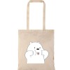 Τσάντα αγοράς ( NATURAL) με μακριά χερούλια WHITE BEAR