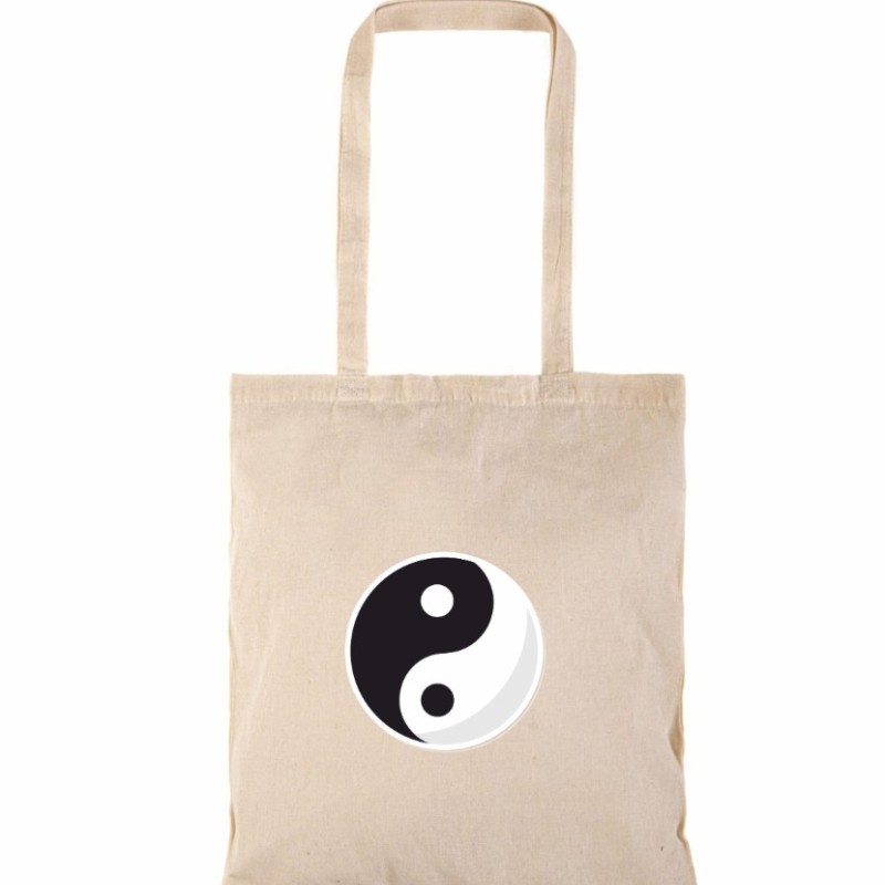 Τσάντα αγοράς ( NATURAL) με μακριά χερούλια YINGYANG