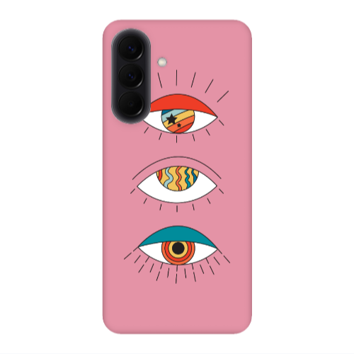Samsung A57 3 different eyes Pink Colored Silicone TPU Θήκη