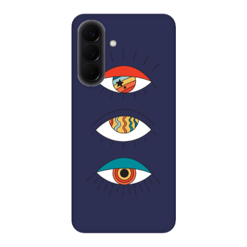 Samsung A57 3 different eyes Dark blue Colored Silicone TPU Θήκη