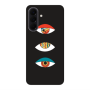 Samsung A57 3 different eyes Black Colored Silicone TPU Θήκη