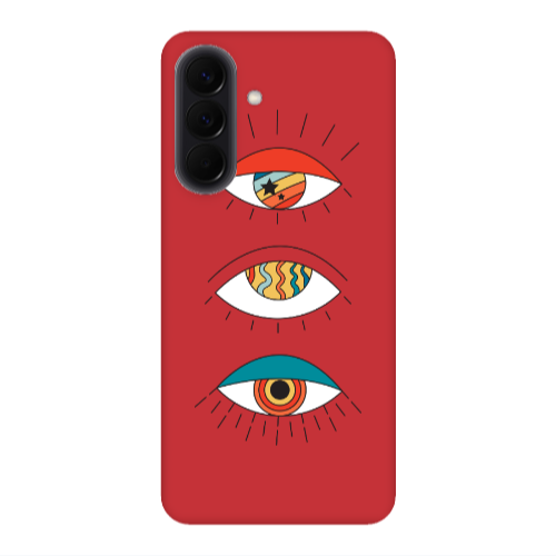 Samsung A57 3 different eyes Red Colored Silicone TPU Θήκη