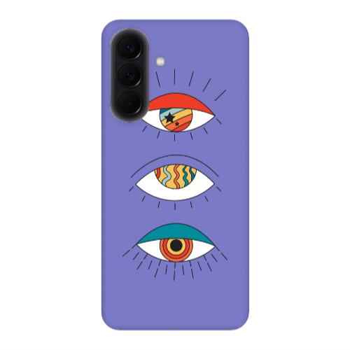 Samsung A37 3 different eyes Purple Colored Silicone TPU Θήκη
