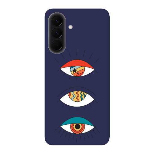 Samsung A37 3 different eyes Dark blue Colored Silicone TPU Θήκη