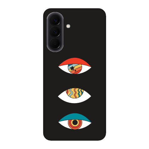 Samsung A37 3 different eyes Black Colored Silicone TPU Θήκη
