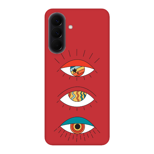 Samsung A37 3 different eyes Red Colored Silicone TPU Θήκη
